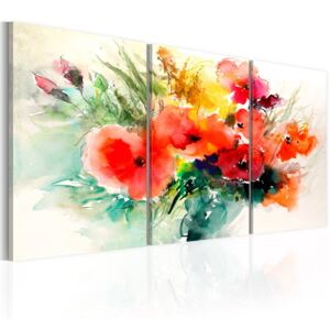 Tablou pe pânză - Watercolor Bouquet 120x60 cm
