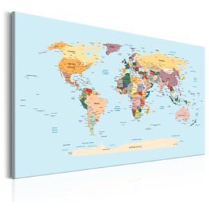 Tablou pe pânză - World Map: Travel with Me 90x60 cm