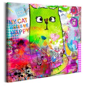 Tablou pe pânză - Crazy Cat 40x40 cm