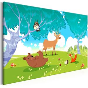Tablou pe pânză - Friendly Animals (1 Part) Wide 90x60 cm