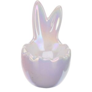 Suport pentru ou Bunny Ears, 6.2x5.5x8.5 cm, ceramica, alb
