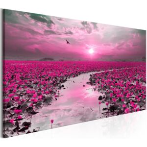 Tablou pe pânză - Lilies and Sunset (1 Part) Narrow 120x40 cm