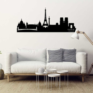 GLIX Paris panorama - autocolant de perete Negru 120 x 50 cm