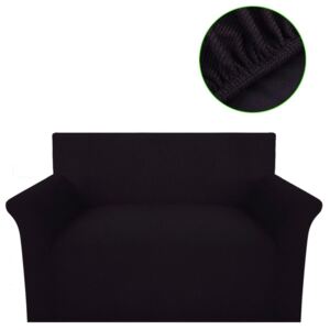 Husă elastică pentru canapea, poliester textură striată, maro