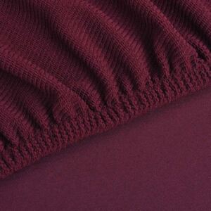 Husă elastică canapea din poliester textură striată, burgundy