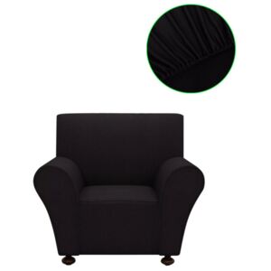 Husă elastică pentru canapea poliester jersey negru