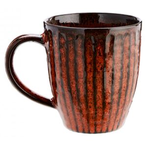 Cana portocalie/maro din ceramica 9,5x10,5 cm Deep Orange Mug Madam Stoltz