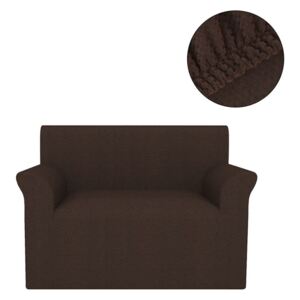 Husă elastică pentru canapea, textură striată, maro