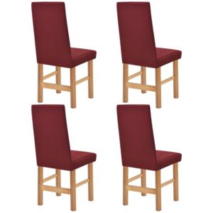 Husă elastică pentru scaun, Burgundy Piqué, 4 buc