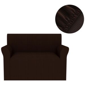 Husă elastică pentru canapea, model dungi late, maro