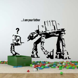 Banksy "I am your father" - autocolant de perete Negru 120 x 70 cm