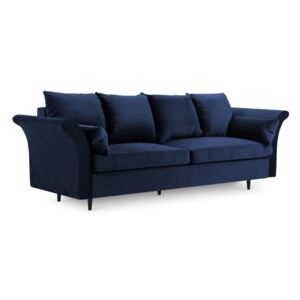 Canapea extensibilă cu spațiu de depozitare Lola, 3 locuri, albastru, 245x95x98 cm