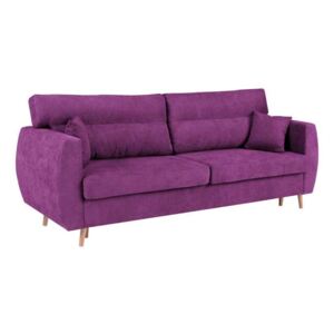 Canapea extensibilă cu spațiu de depozitare Sydney, 3 locuri, violet, 231x98x95 cm