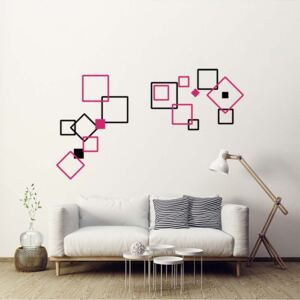 GLIX Decorative squares III.- autocolant de perete Negru și roz 2 x 60 x 30 cm