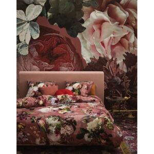 Lenjerie de Pat din Bumbac Satinat, 200x220 cm - Fleur Rose