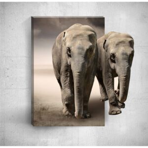 Tablou de perete 3D Mosticx Two Elephants, 40 x 60 cm