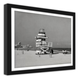 CARO Imagine în cadru - Retro Miami Beach 50x40 cm Negru