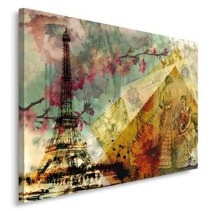 CARO Tablou pe pânză - Post Card From Paris 2 50x40 cm
