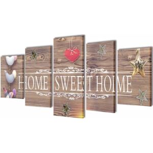 Set tablouri de pânză imprimate cu home sweet home, 100 x 50 cm