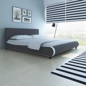 Cadru de pat, gri, 180 x 200 cm, piele artificială