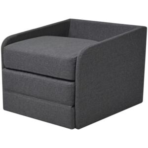 Fotoliu pat extensibil, gri închis, material textil