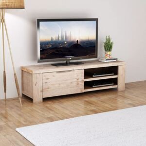 Comodă TV din lemn masiv de salcâm șlefuit 140x38x40 cm