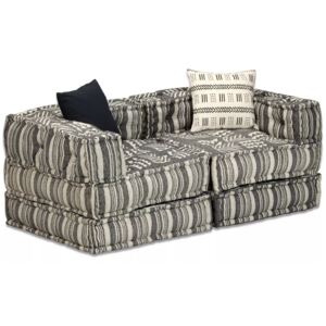 Canapea modulară cu 2 locuri, Textil cu dungi