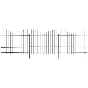 Gard grădină cu vârf suliță inversat negru (1,75-2)x6 m oțel