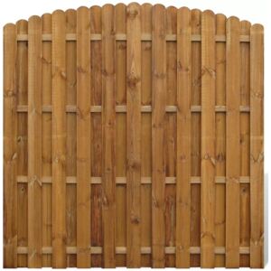 Panou gard vertical din lemn cu arcadă