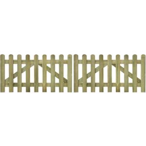 Poartă de gard cu scânduri 2 buc., 300 x 80 cm, lemn tratat FSC