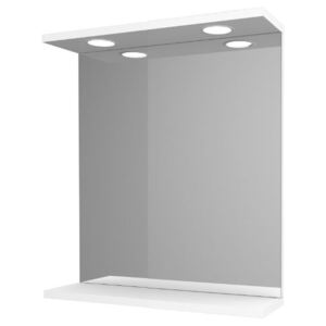 Oglinda cu polita pt baie Savini Due, PAL FSC, alb, 67,8 x 52 x 12,5 cm