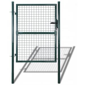 Poartă de gard din oțel, verde, 100 x 250 cm