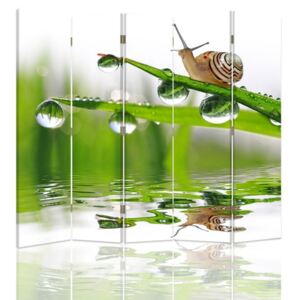 CARO Paravan - Snail On The Grass | cinci păr?i | reversibil 180x150 cm
