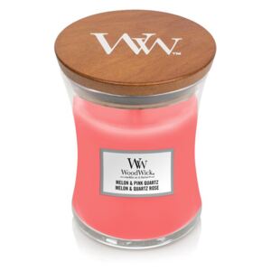 WoodWick parfumata lumanare Melon & Pink Quartz vaza medie