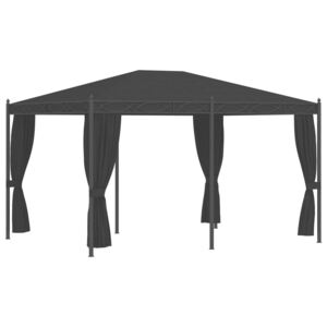 Pavilion cu perdele, antracit, 3 x 4 m, oțel