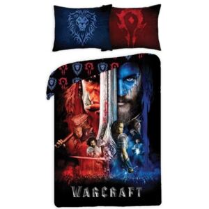 Lenjerie de pat din bumbac, pentru copii, Warcraft 0025, 140 x 200 cm, 70 x 90 cm