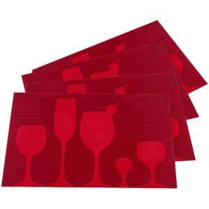 Suport farfurie Drink roşu, 30 x 45 cm, set 4 buc