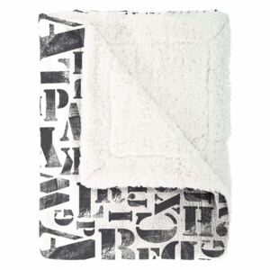 Pătură imitaţie lână Mistral Home Alphabet negru, 130 x 170 cm