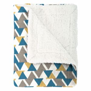 Pătură imitaţie lână Mistral Home Triangle, albastru, 130 x 170 cm