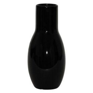 Vază din ceramică lucioasă neagră, 20,5 cm