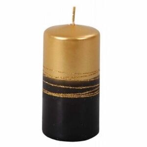 Lumânare decorativă Lumina Gold cilindru, auriu