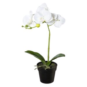 Orhidee artificială în ghiveci, alb, 37 cm