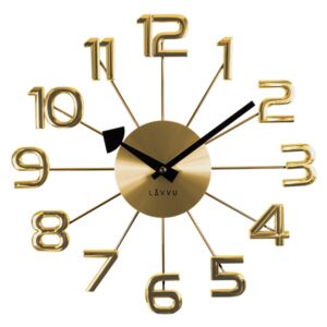 Ceas de perete Lavvu Design Numerals auriu, diam. 37 cm