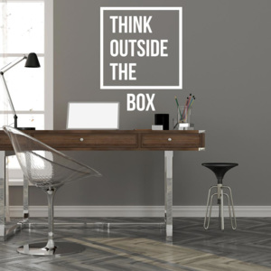 Think outside the box - autocolant de perete Alb 55x70 cm