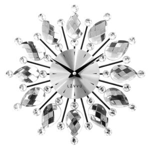 Ceas de perete Lavvu Crystal Flower LCT1120 argintiu, diam. 33 cm