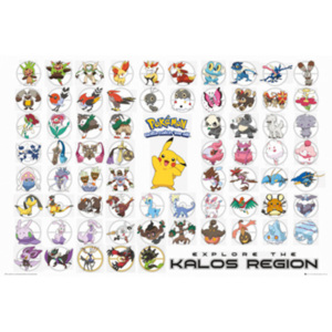 Pokemon - Kalos Region Poster, (91,5 x 61 cm)