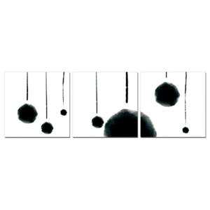 Modern Design - Hanging Balls (B&W) Tablou, (120 x 40 cm)