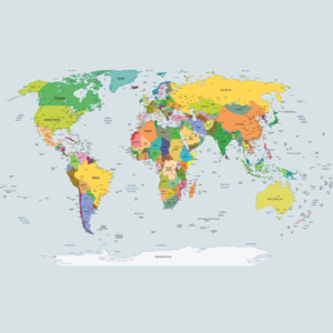 World Map Fototapet, (254 x 184 cm)