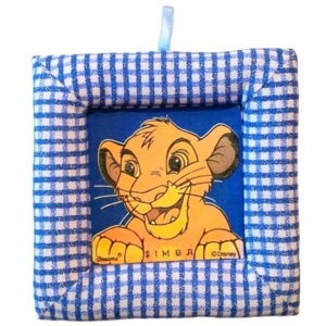 Tablou textil pentru perete Simba Disney Lion King, carouri albastru