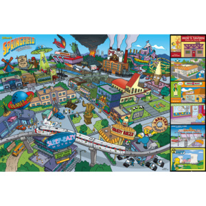The Simpsons - Locations Poster, (91,5 x 61 cm)